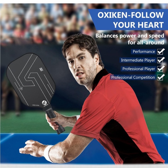 Oxiken 10mm Pickleball Paddle USAPA Approved Carbon Fiber 5.5” Handle - Picture 6 of 12
